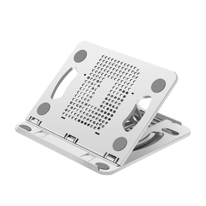 Foldable Portable Laptop Stand, Adjustable with Cooling Vents - White