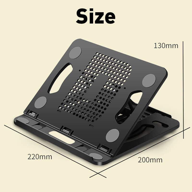 Foldable Portable Laptop Stand, Adjustable with Cooling Vents - White - view 4