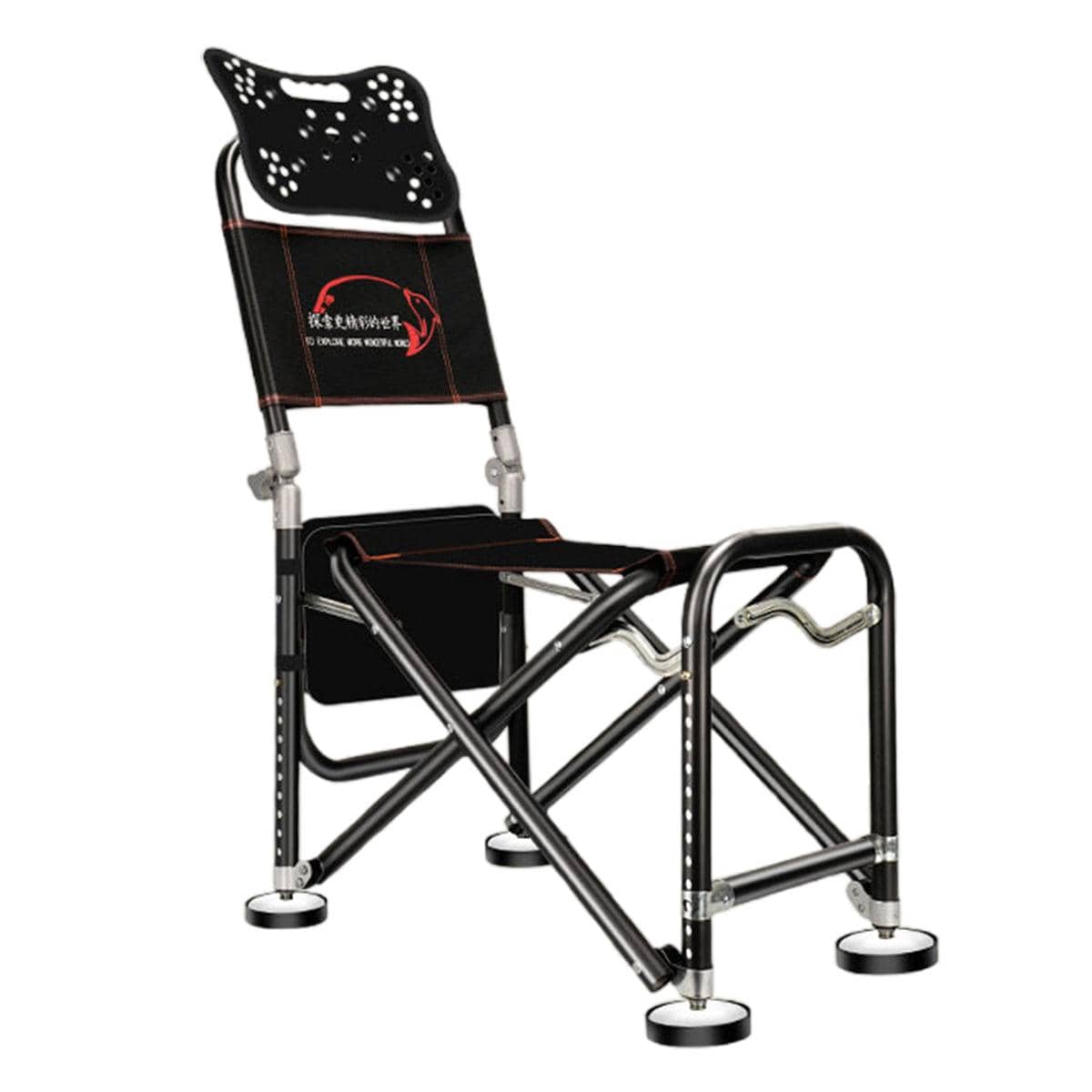 Foldable Recliner Fishing Chair with Backrest, Portable Camping Chair - view 2