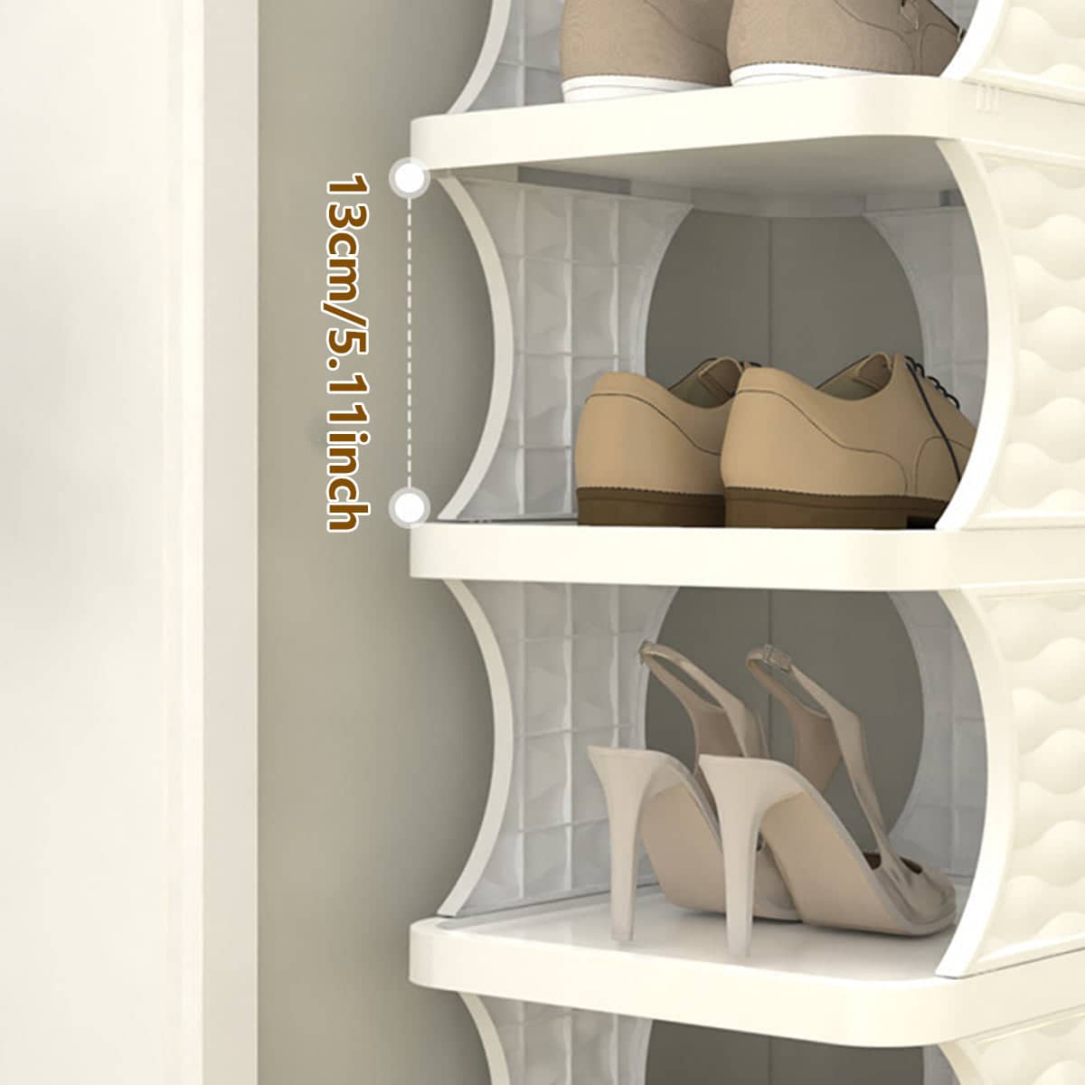 Foldable Shoe Rack Organiser, 6 Tier - Blue - view 5