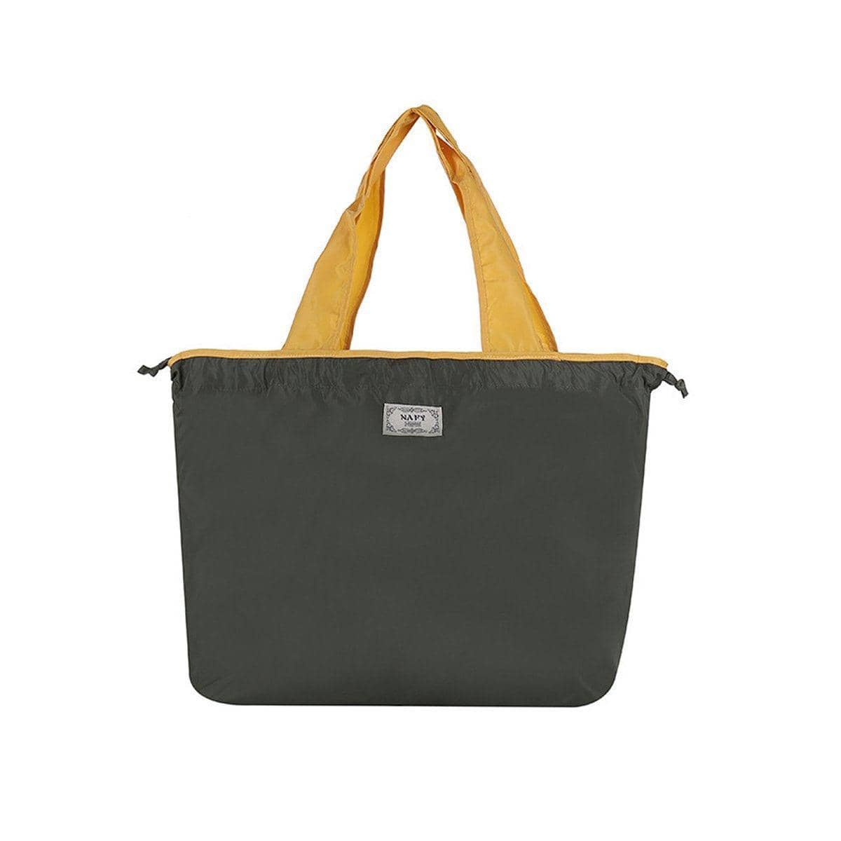 Foldable Shopping Bag with Drawstring - Army Green, Large (54 x 42 cm)