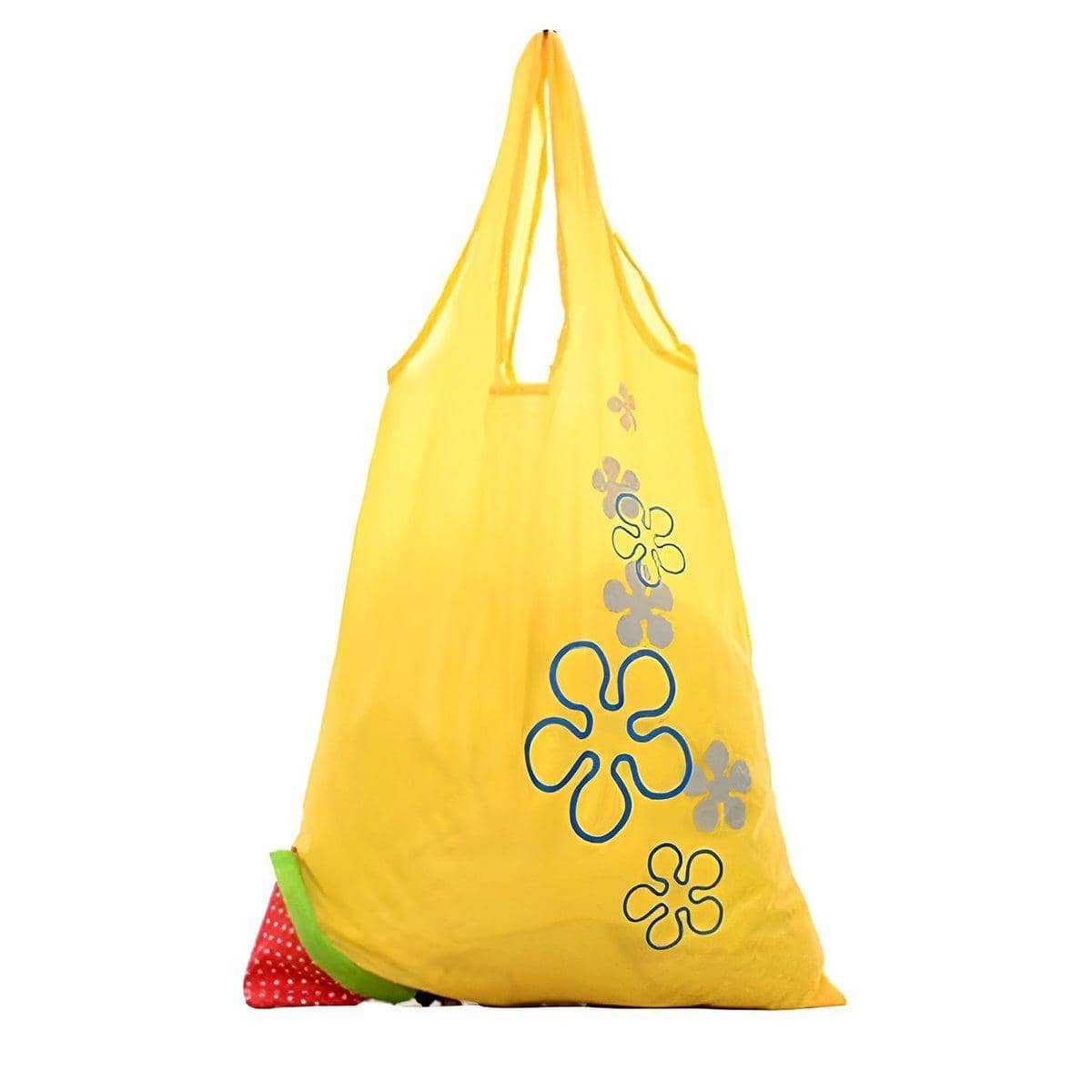 Foldable Shopping Bags, Pack of 5 - Yellow