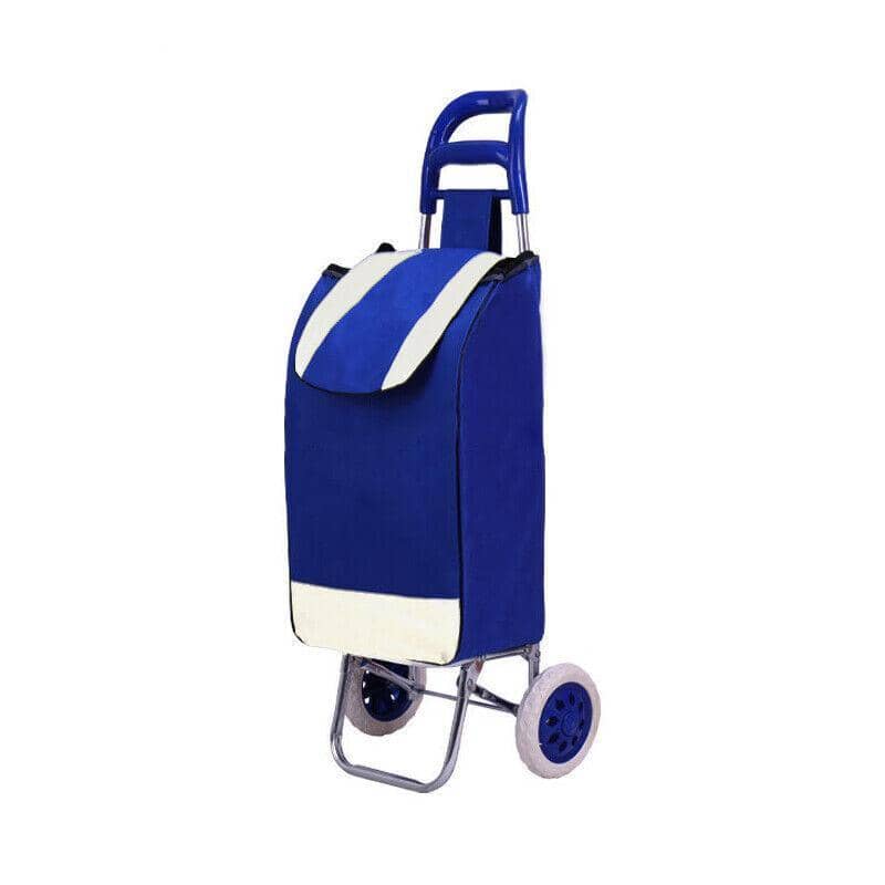 Foldable Shopping Trolley with Wheels, 35L Bag - Blue