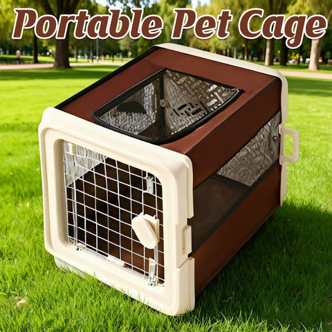 Foldable Soft-Sided Pet Carrier Cage for Cats and Dogs, Breathable Travel