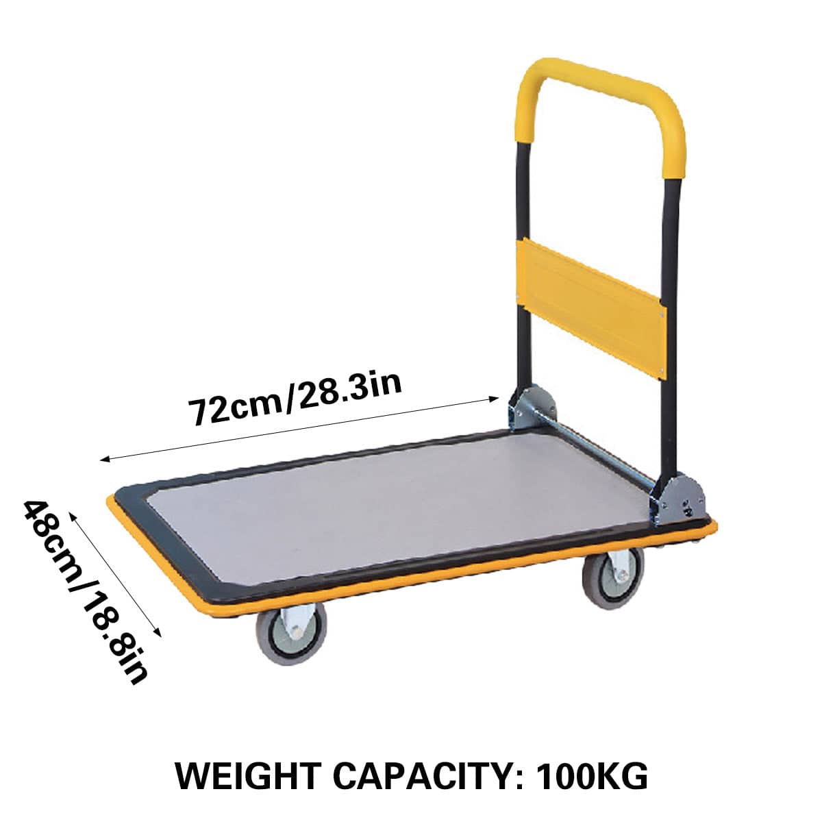 Foldable Steel Platform Trolley Cart with Swivel Wheels for Home and Warehouse - view 3