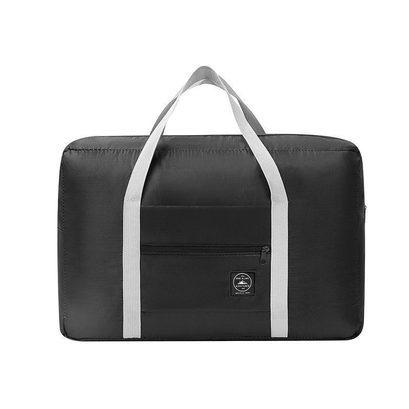 Foldable Travel Duffel Bag with Trolley Sleeve - Black