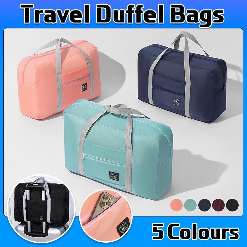 Foldable Travel Duffel Bag with Trolley Sleeve - Black - view 2