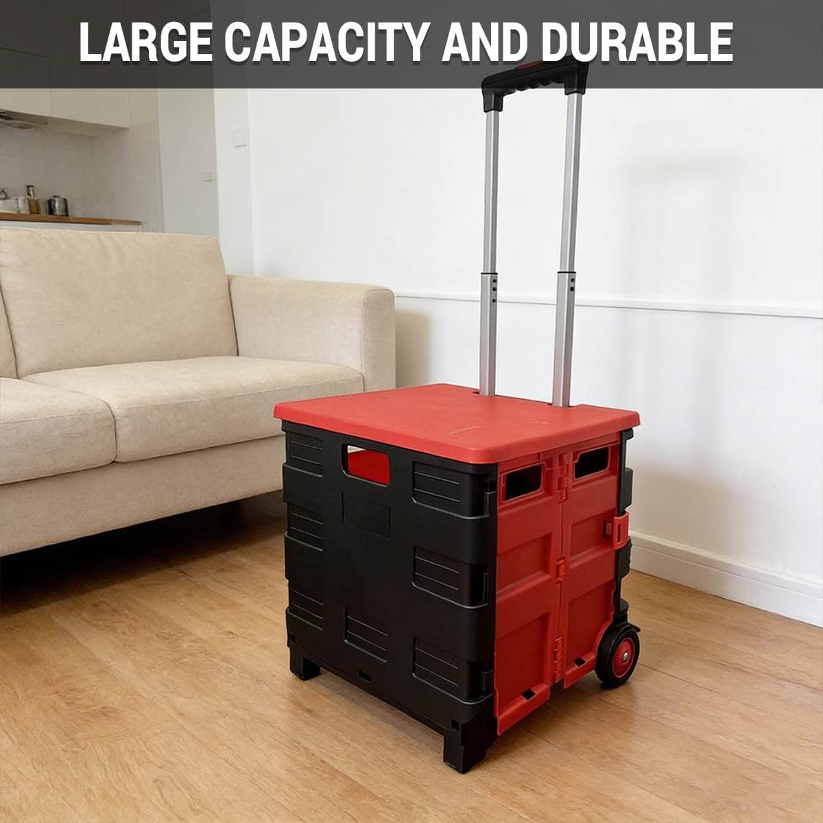 Foldable Trolley Luggage Case with Telescopic Handle and Wheels - view 5