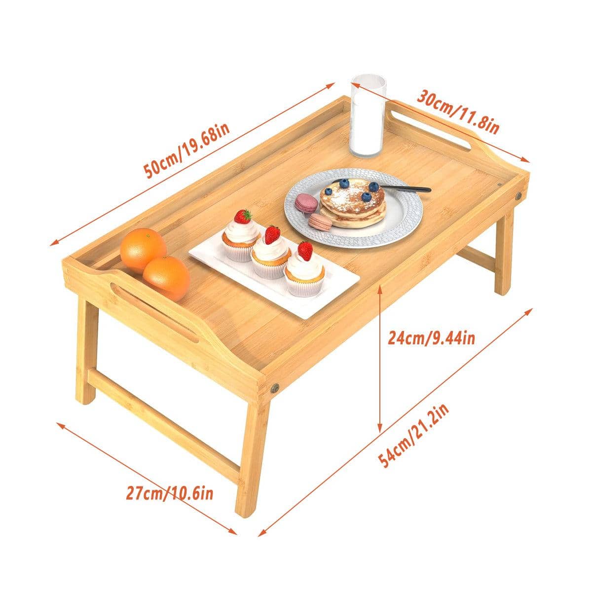 Folding Bed Table, Bamboo Portable Laptop Desk for Bed and Home Office - view 3