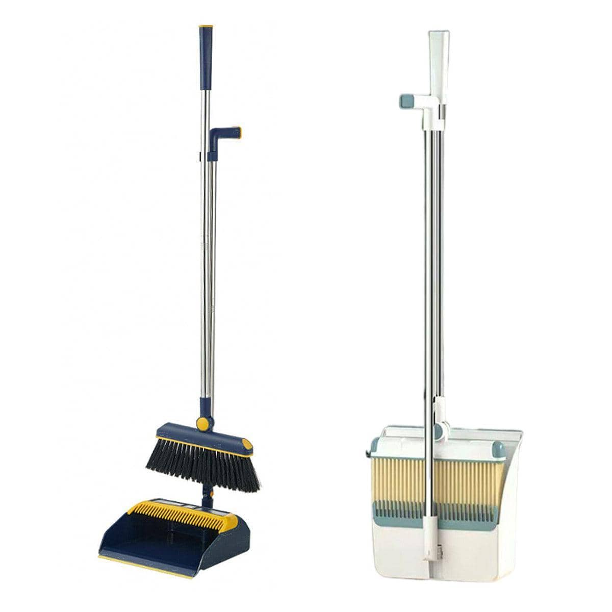 Folding Broom and Dustpan Set with Rotating Head - Dark Blue - view 3