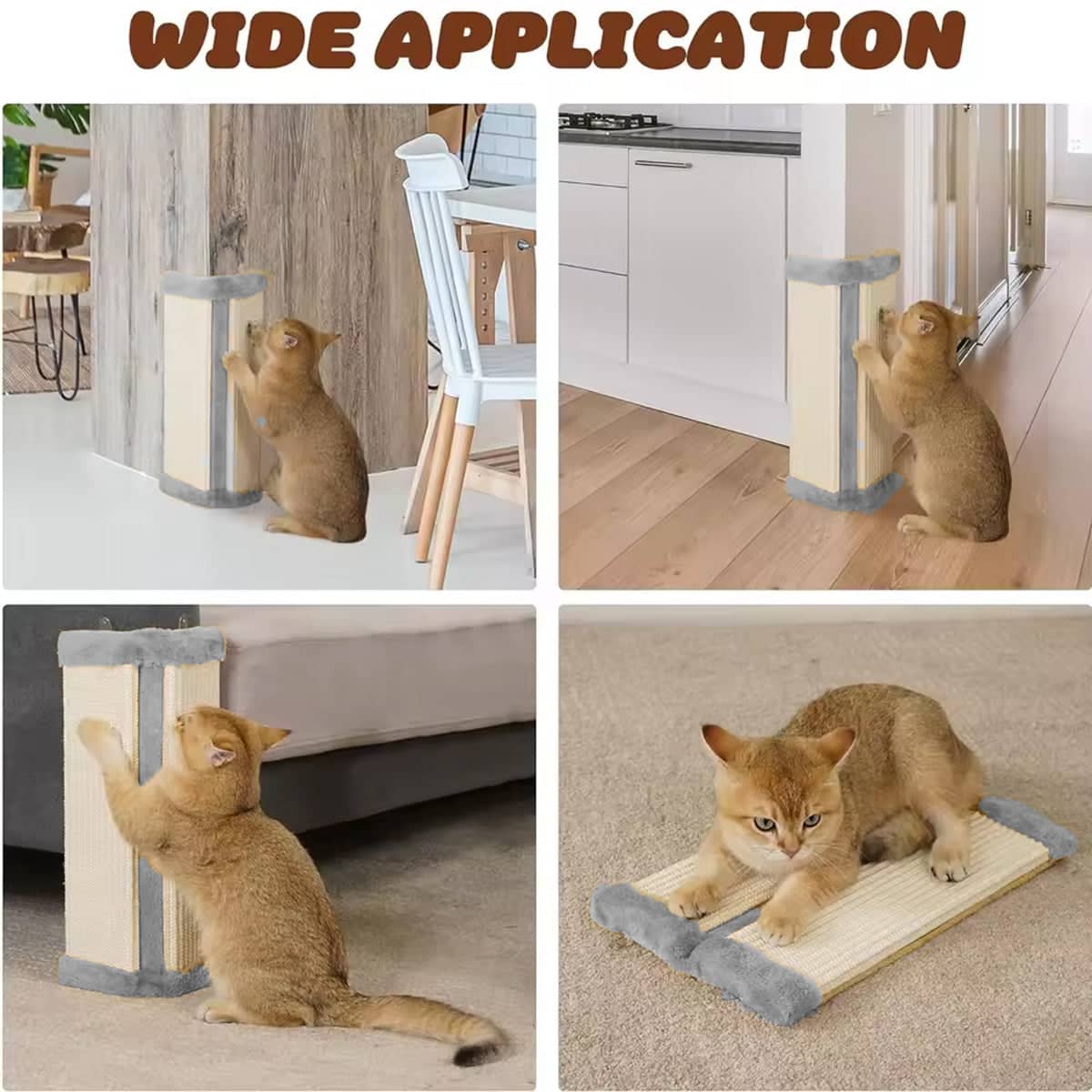 Folding Corner Cat Scratching Board with Sisal - Beige - view 4