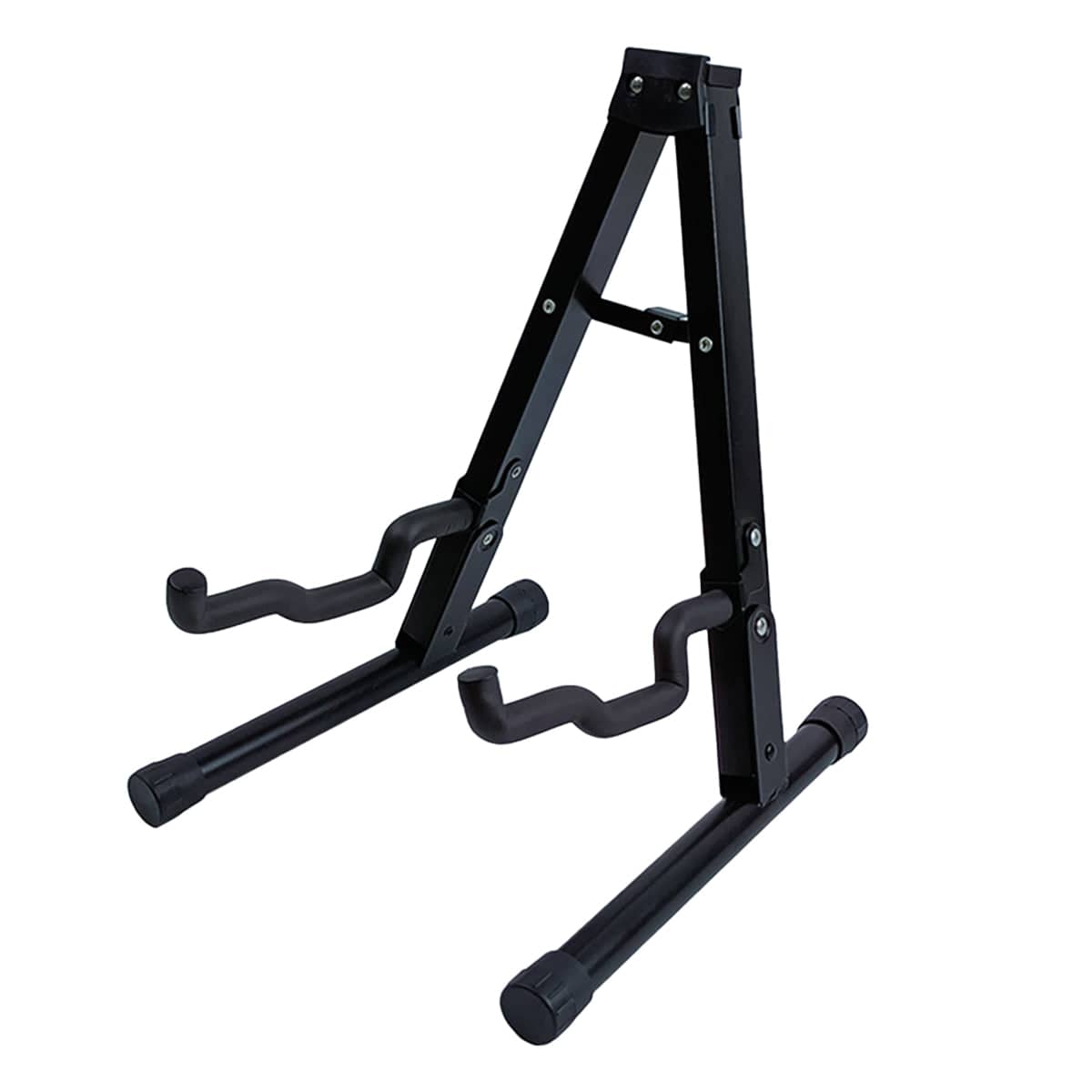 Folding Double Guitar Stand Floor Rack for Electric, Acoustic and Bass Guitars, Black - view 2