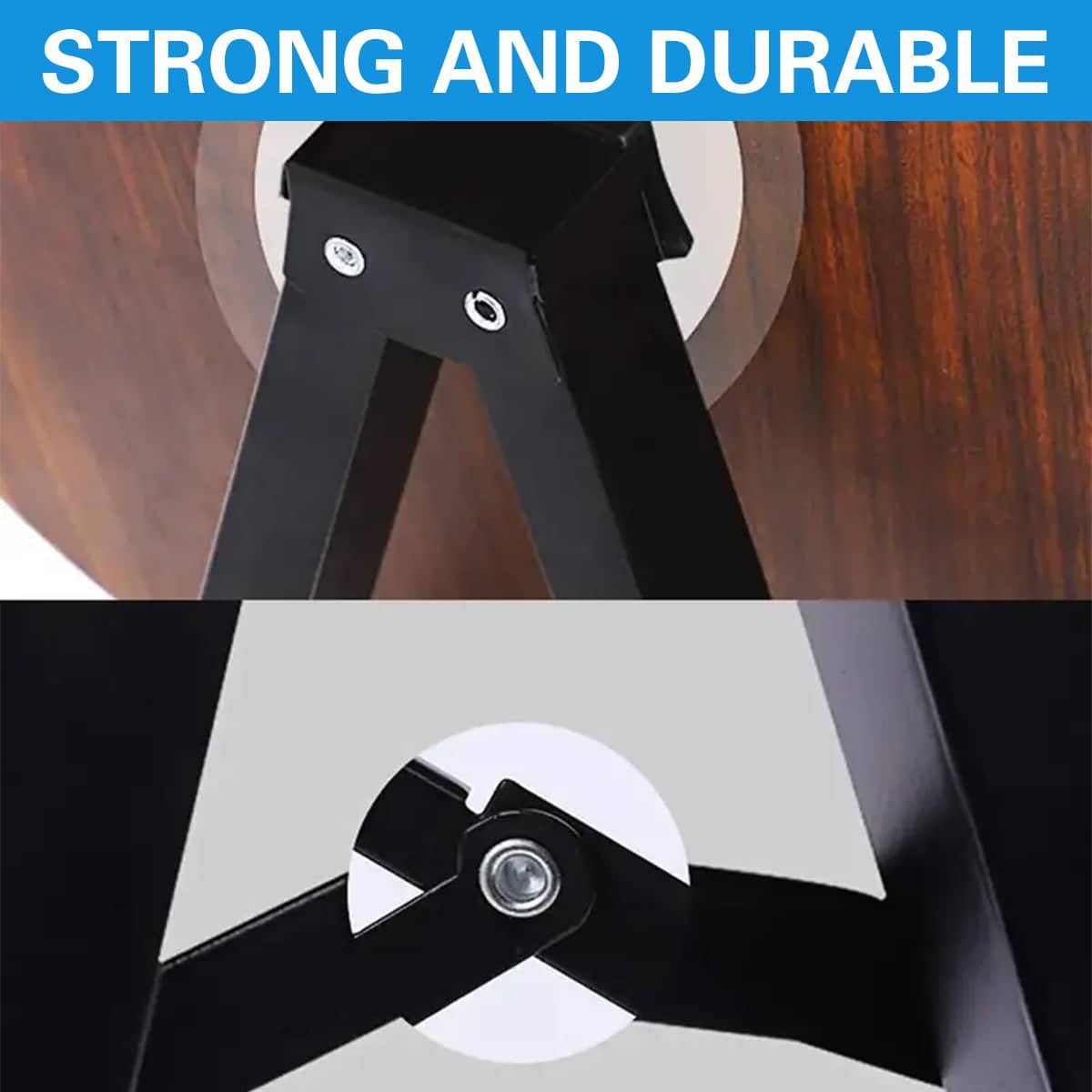 Folding Double Guitar Stand Floor Rack for Electric, Acoustic and Bass Guitars, Black - view 5
