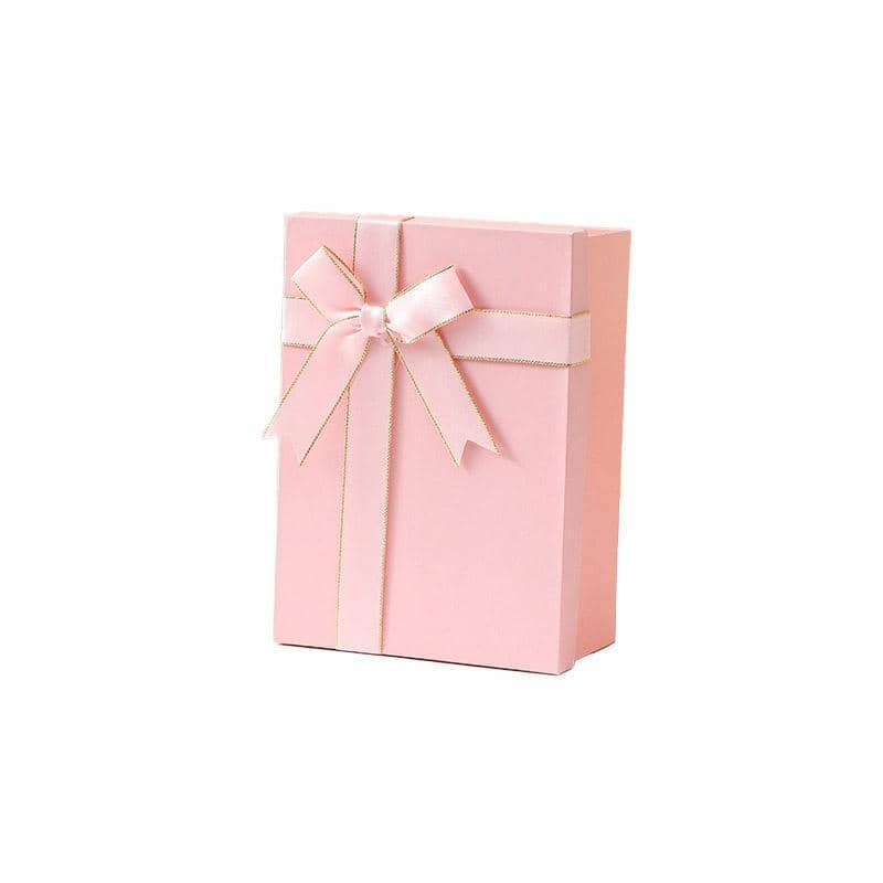 Folding Gift Boxes with Ribbon Bow Pack of 5 - Pink, 22.5 x 16 x 8.5cm
