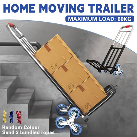 Folding Hand Truck Trolley with Telescopic Handle, 60 kg Max Load, Heavy Duty