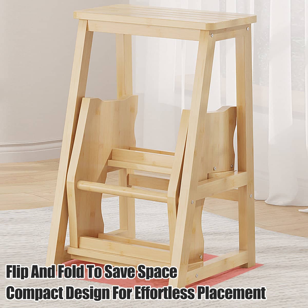 Folding Library Ladder Chair 3 Step Stool for Home and Kitchen Use - view 5