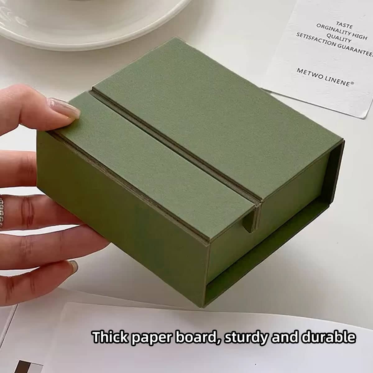 Folding Paper Gift Boxes, Pack of 10 - Olive Green - view 5