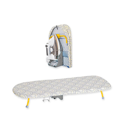 Folding Portable Ironing Board for Small Spaces and Home Use - Peacock Feather Pattern