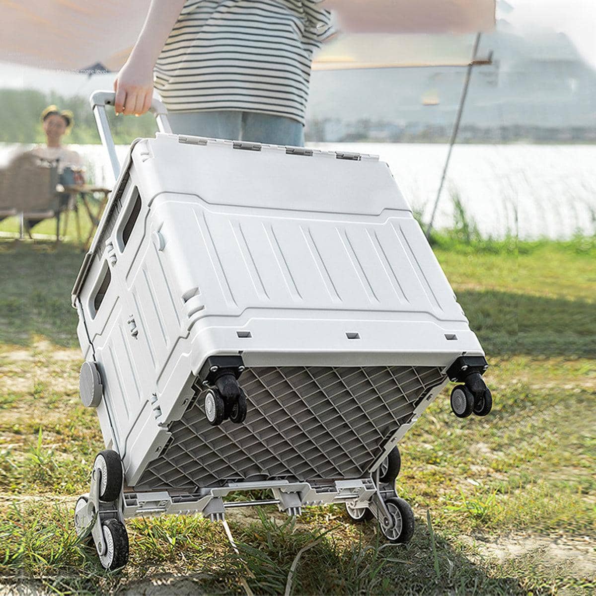 Folding Shopping Trolley with Lid and Telescopic Handle - view 5