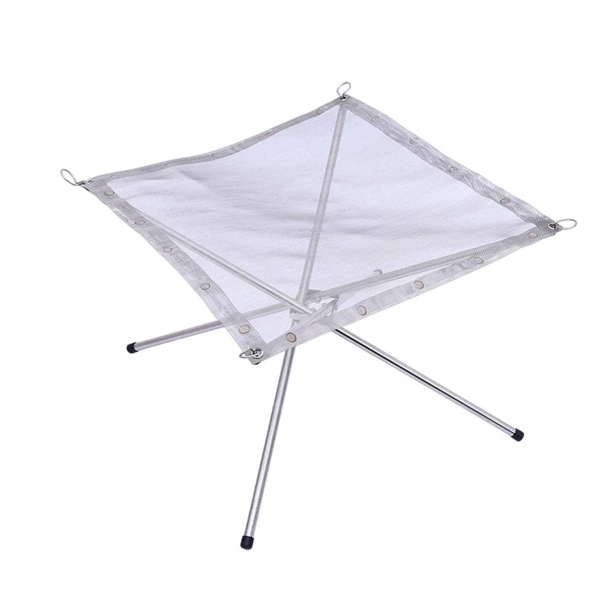 Folding Stainless Steel Mesh Fire Pit Firewood Rack for Camping - view 2