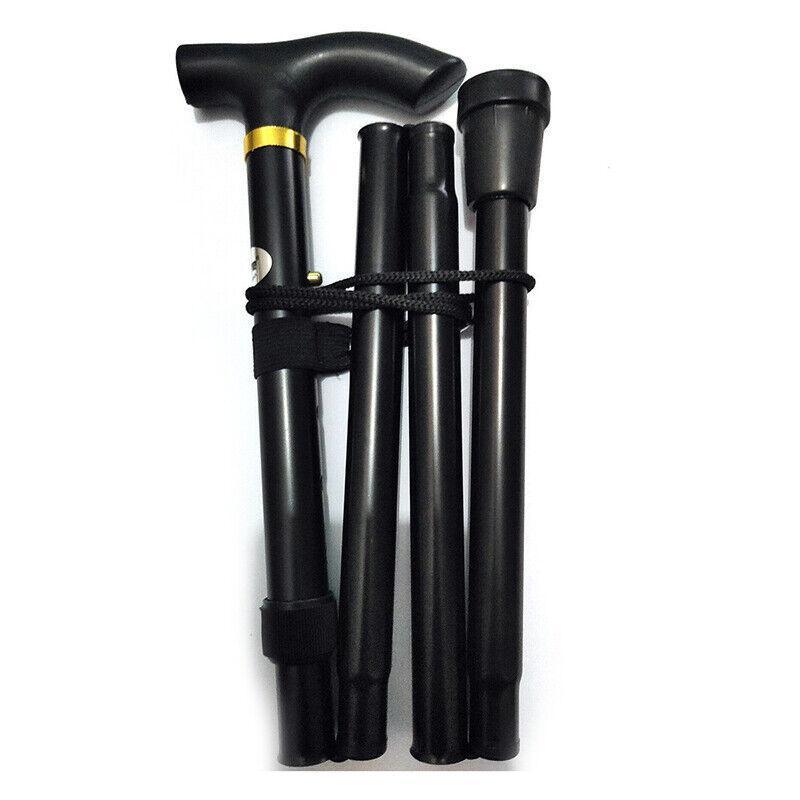 Folding Walking Stick Travel Cane Adjustable Height 82 to 92cm Aluminium - Brown - view 4