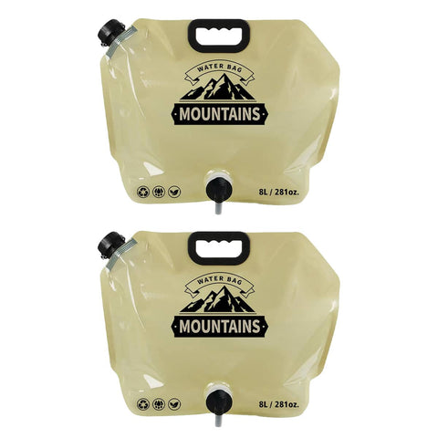 Folding Water Bags, 8 L Each, Pack of 2 - Khaki