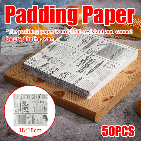 Food Grade Oil Proof Hamburger and Sandwich Wrapping Paper, Pack of 50