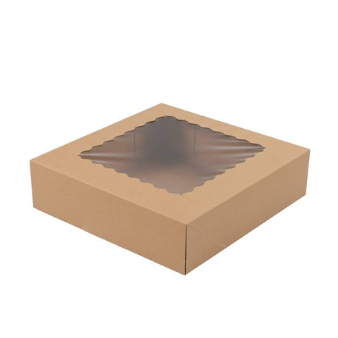 Food Grade Pastry Boxes with Clear Window, Pack of 20 - Kraft Brown