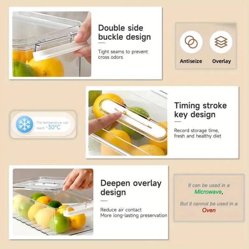 Food Storage Containers, 2 Pack - Single Layer, 32.4 x 13.5 x 6 cm - view 5