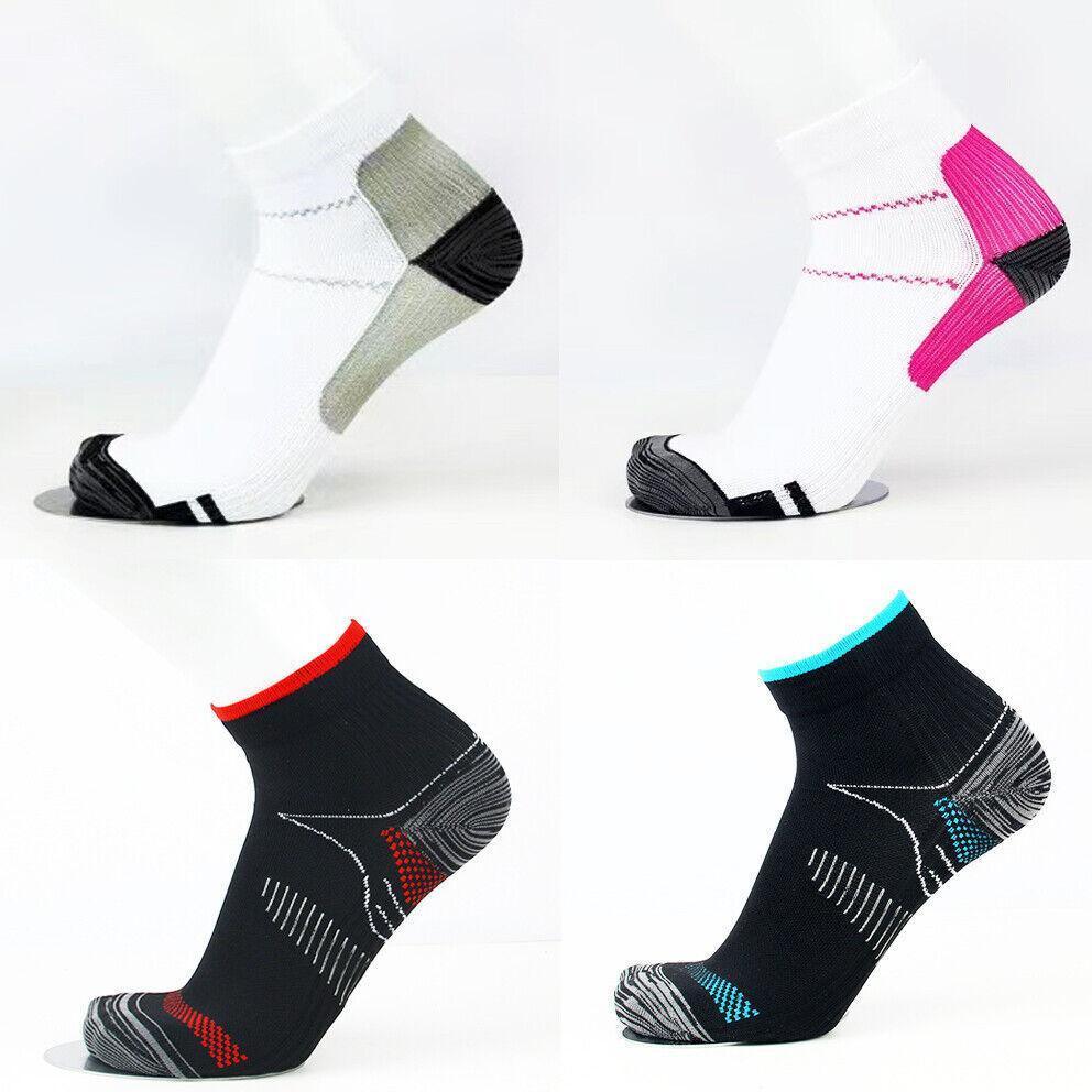 Foot Support Compression Socks, 1 Pair, S/M - White and Rose Red - view 3