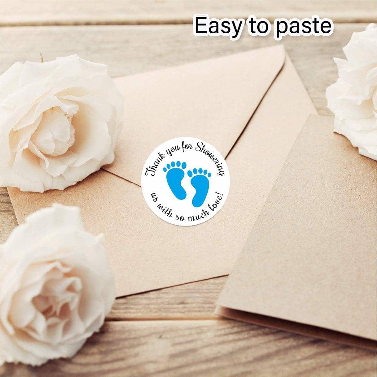 Footprint Sticker Labels, Pink and Blue, Pack of 4 Rolls - view 5