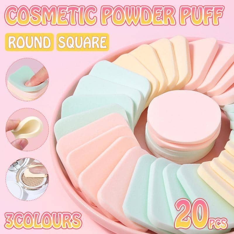 Foundation Blender Makeup Sponge Powder Puffs, Pack of 20 - Square Green - view 2