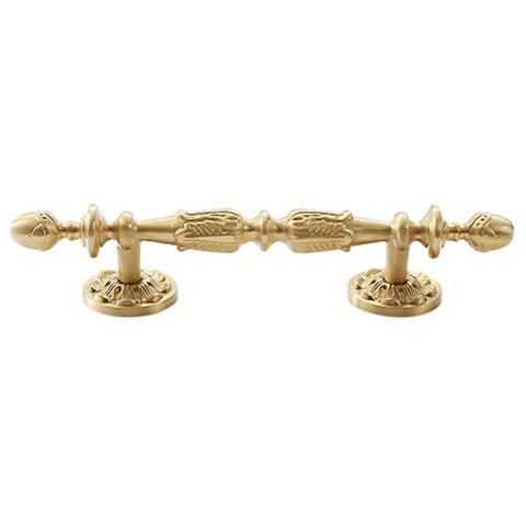 French Cabinet Door Handle Long Pull Retro Style - Gold, 105 mm Hole Distance
