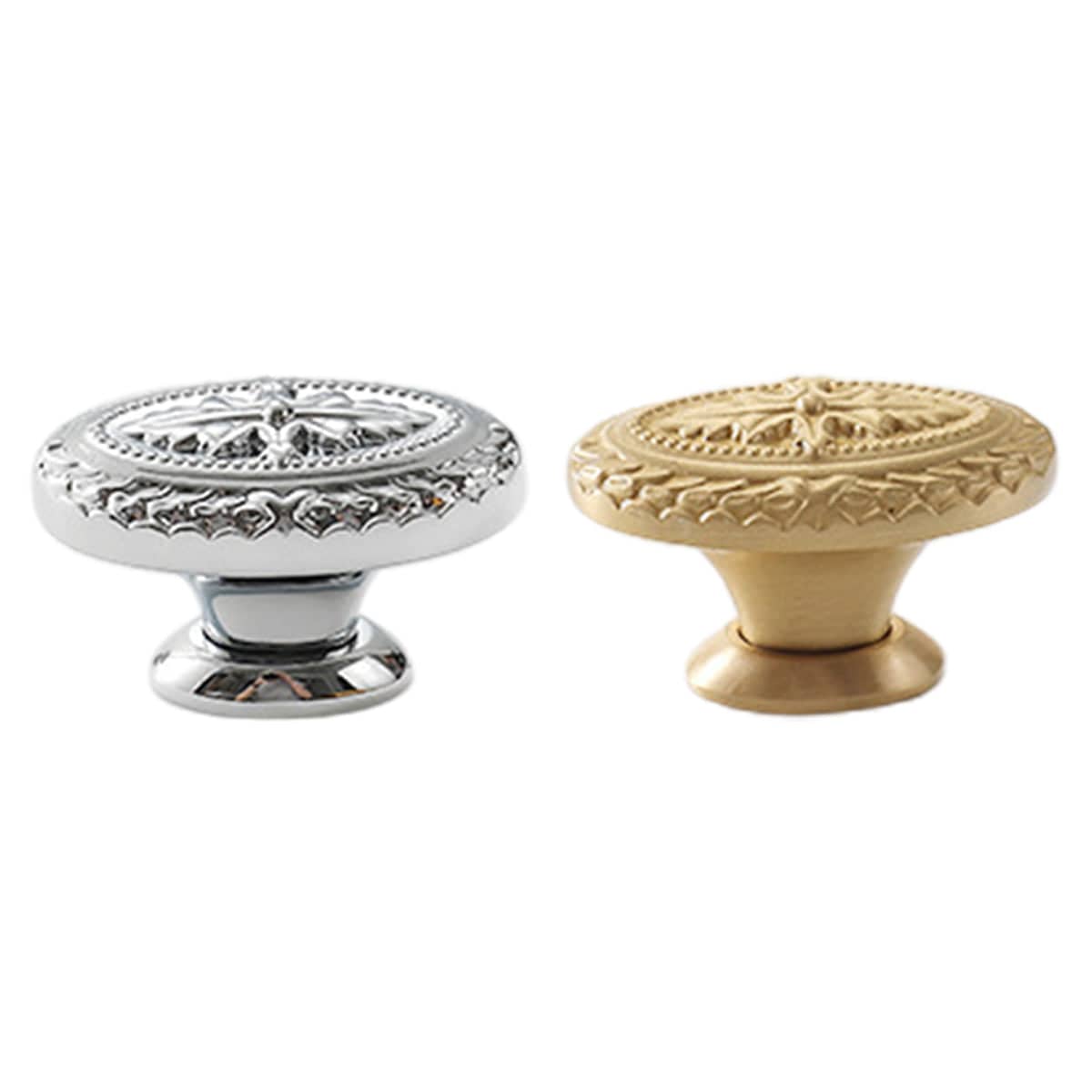 French Cabinet Door Handle Oval Retro Style for Drawers and Wardrobes - Gold - view 3
