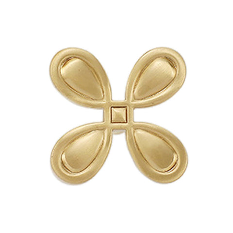 French-Style Four-Petal Cabinet Handle, Zinc Alloy Drawer Pull - Gold