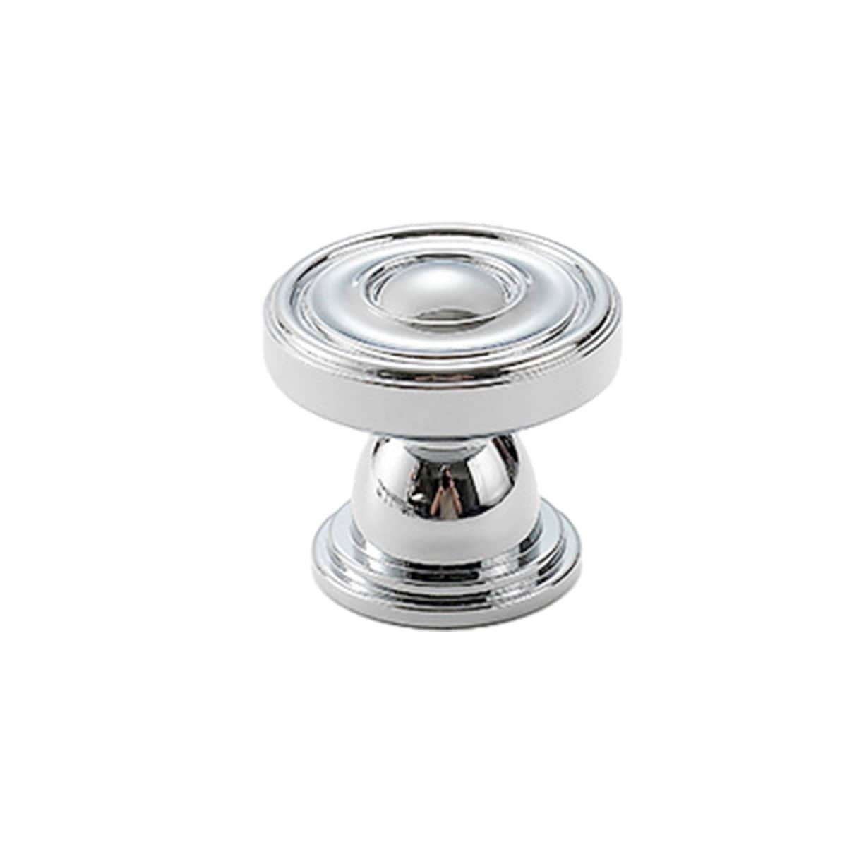 French Style Wardrobe Knob, Flat Top, Single Hole - Silver