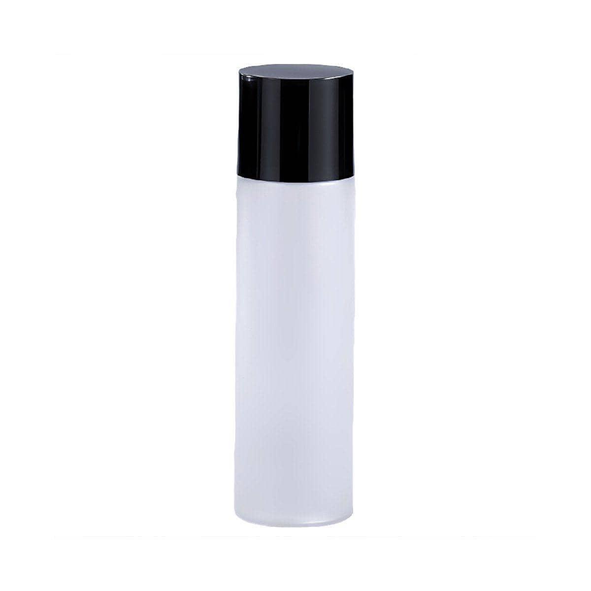 Frosted Plastic Skincare and Lotion Bottles with Screw Cap, Set of 10 - 150 ml, Black Cap