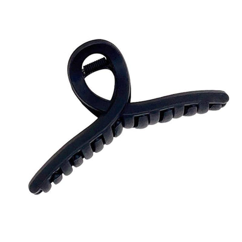 Frosted Shark Clip Hair Barrette, Vintage Ponytail Clip - Navy