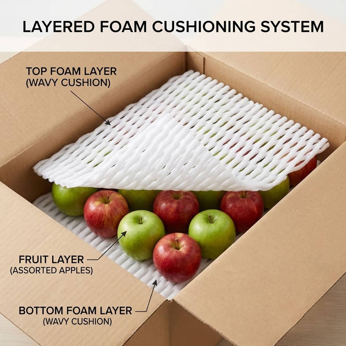 Fruit Protective Foam Mesh Pads, 50 Pack, 30 x 42 cm, White - view 5