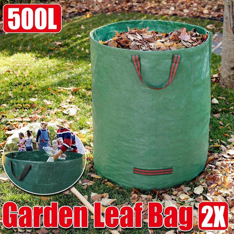 Garden Leaf Collection Bags, 500 Litre - Green, Pack of 2