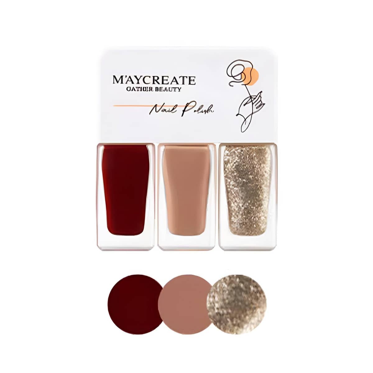 Gel Nail Polish Trio Set, 3 x 4g Bottles - Shade 02