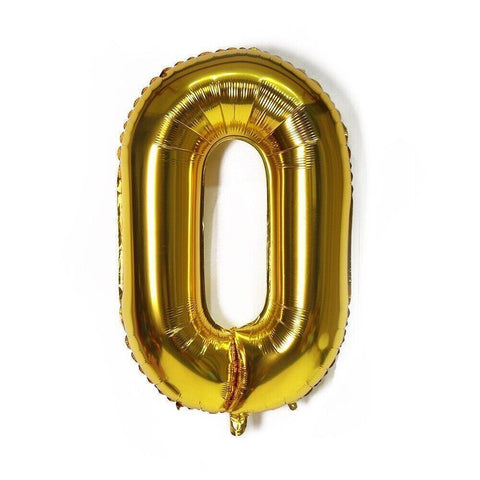 Giant Foil Number Balloon 40 Inch (100 cm) - Gold Number 0