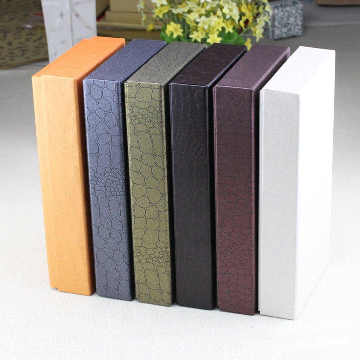 Gift Boxes with Faux Leather Pattern for Wallets and Belts, Pack of 10 - Dark Grey - view 5