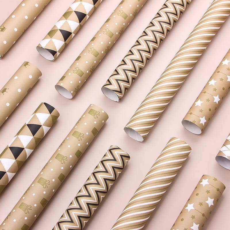 Gift Wrapping Paper Set 14 Sheets 50 x 70 cm with Tape, Rope and Stickers - view 4