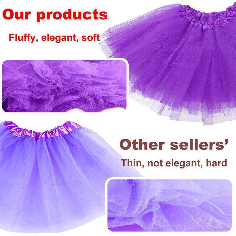 Girls' Layered Tulle Tutu Skirt for Dance and Dress-Up - Purple - view 5