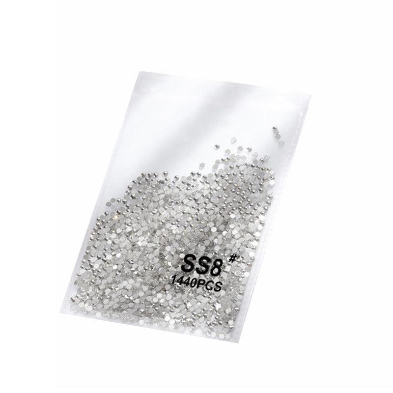 Glass Nail Art Rhinestones, About 1440 Pieces - Clear Crystal SS8