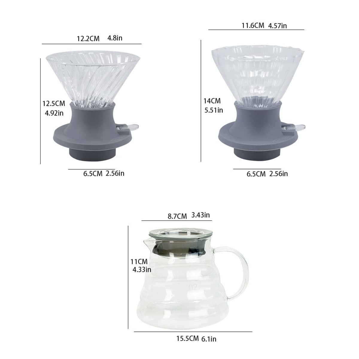 Glass Pour Over Coffee Dripper Set with Drip Pot for Home Brewing - Drip Pot - view 3