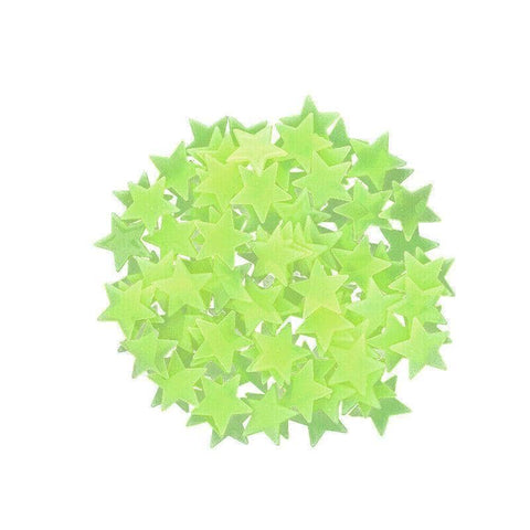 Glow in the Dark Star Wall Stickers, Pack of 100 - Yellow