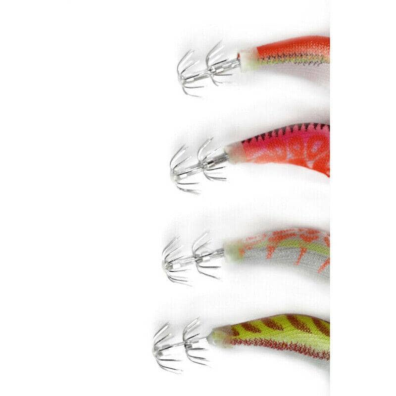 Glow Squid Jig Lures with Stainless Steel Hooks for Calamari - Pack of 4, Assorted Colours - view 3