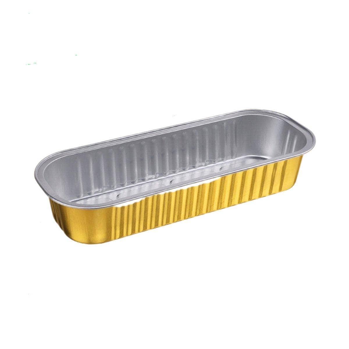 Gold Aluminium Foil Food Boxes with Plastic Lids - 200 ml, Pack of 50